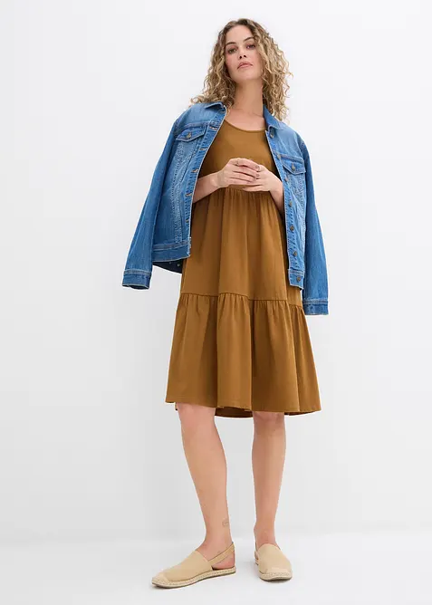 Jerseykl&auml;nning av ren bomull, bonprix