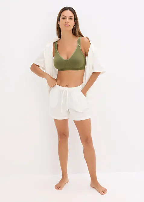 T-shirtbehå utan bygel med bomull (2-pack), bonprix