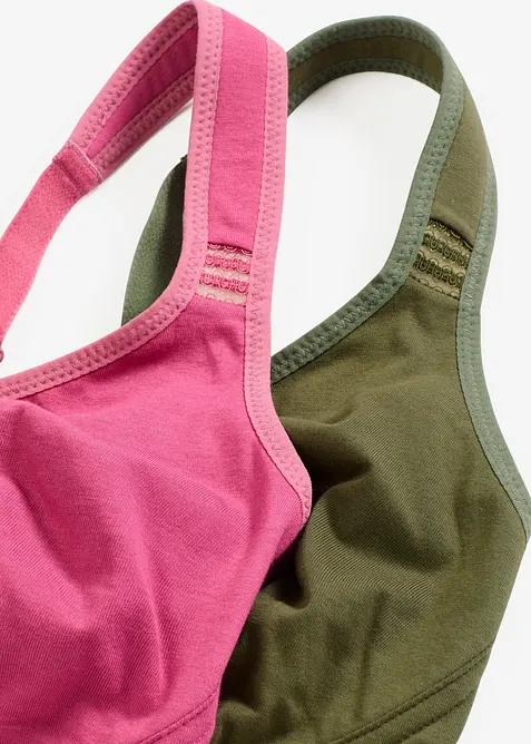 T-shirtbehå utan bygel med bomull (2-pack), bonprix