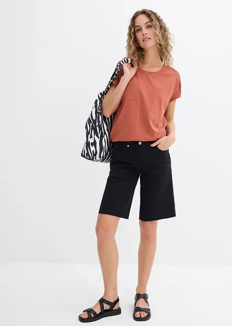 Avslappnad topp med spets, bonprix