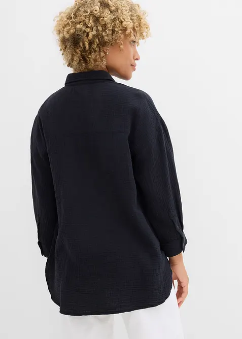 Skjortblus i muslin, bonprix