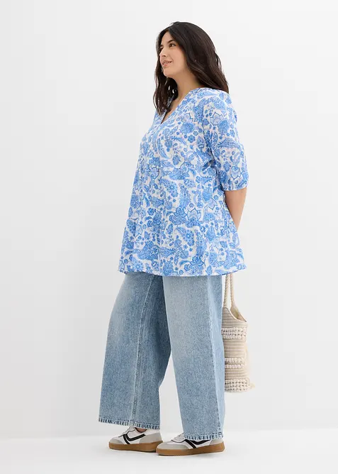 Lång tunika av ren bomull, bonprix