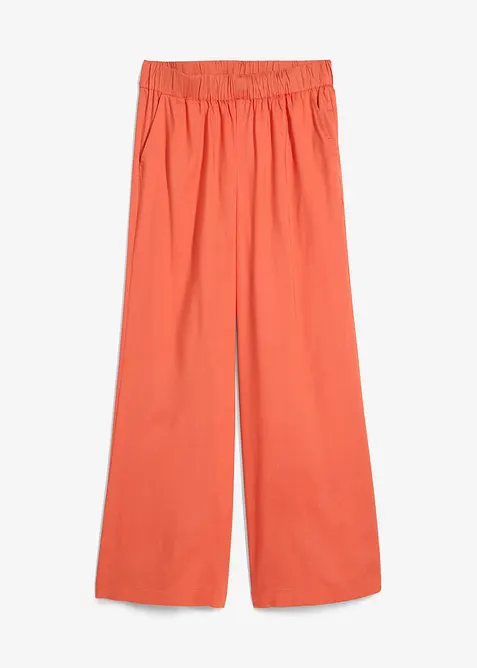 Lång mjuk palazzobyxa med bekväm midja, bonprix