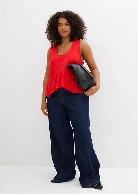 Bluslinne i luftig linneblandning, bonprix