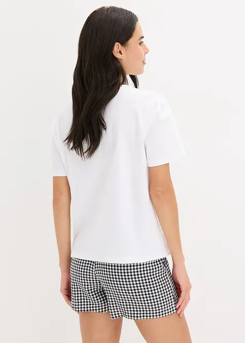 Oversizepyjamas med shorts i vävt material, bonprix