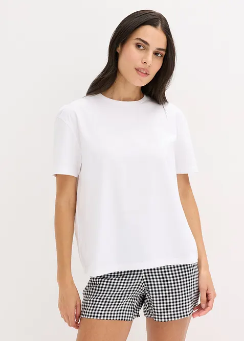 Oversizepyjamas med shorts i vävt material, bonprix