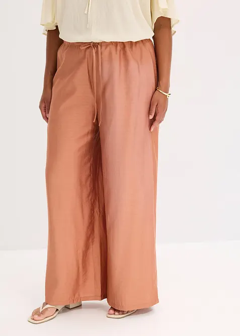 Palazzobyxa i viskosblandning med struktur, bonprix