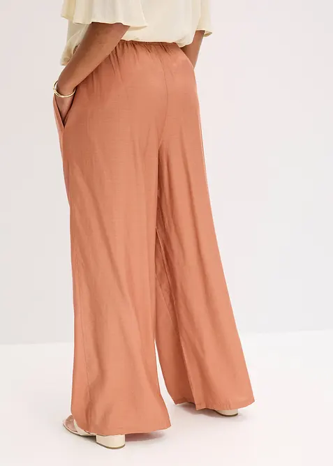 Palazzobyxa i viskosblandning med struktur, bonprix