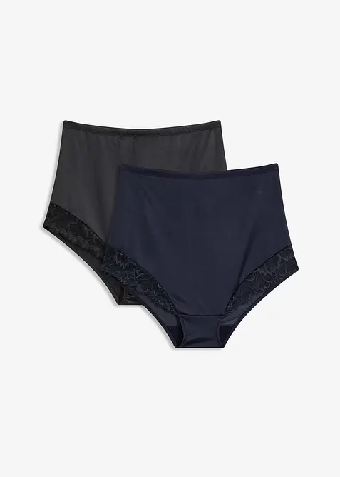 Trosa i glansigt material med medelhög formande effekt (2-pack), bonprix