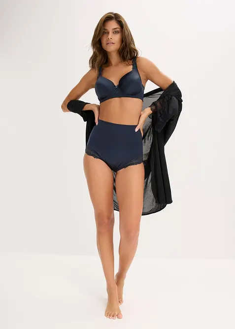 Trosa i glansigt material med medelhög formande effekt (2-pack), bonprix