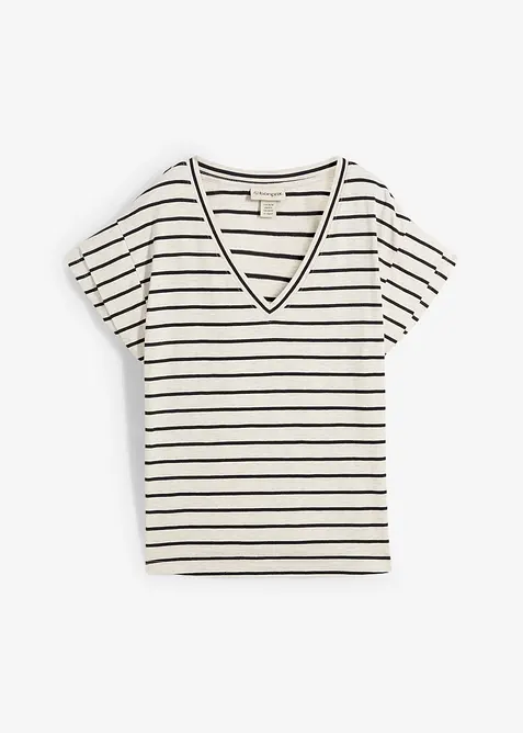 Randig topp med volangärmar, bonprix