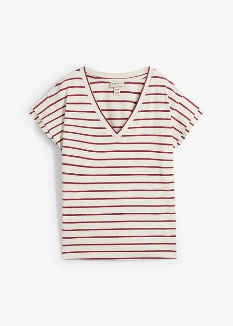 Randig topp med volangärmar, bonprix