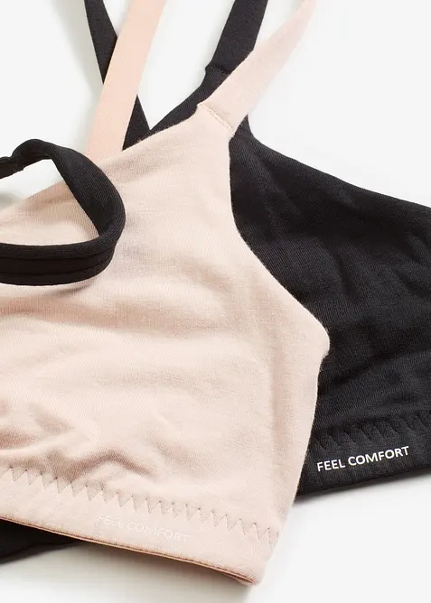 Bralette Feel Comfort av mjuk modal (2-pack), bonprix