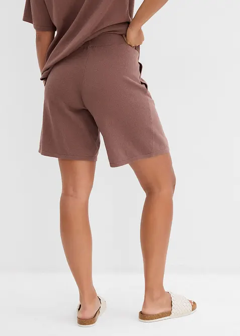 Dra på-shorts i finstickat material, bonprix