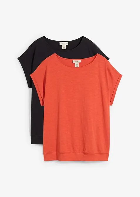 T-shirt av ren ekologisk bomull (2-pack), bonprix