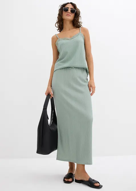 Maxikjol i tunn kräpp, bonprix