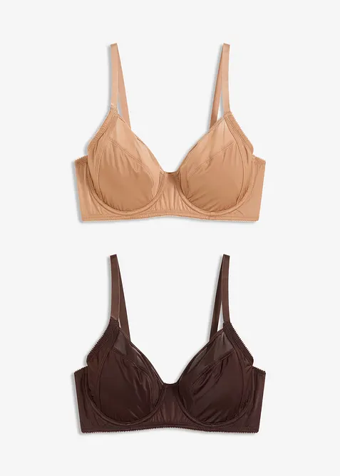 BH med bygel och glansiga effekter (2-pack), bonprix