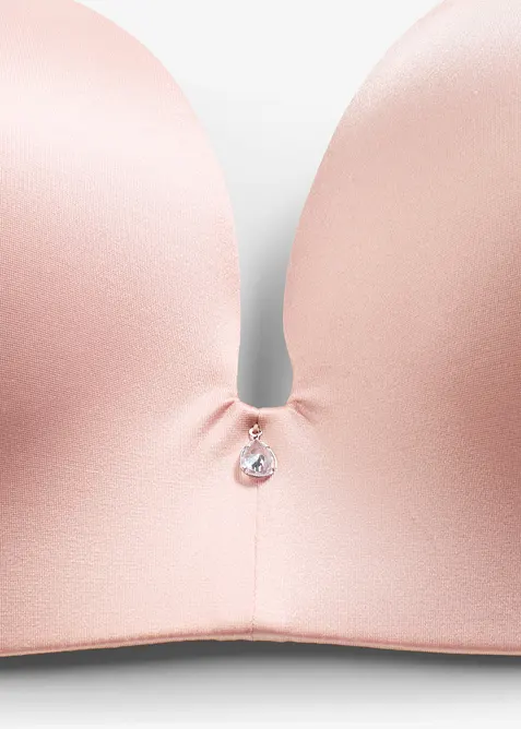 Formpressad BH i glansigt material, utan bygel, bonprix