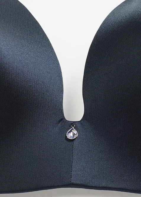 Formpressad BH i glansigt material, utan bygel, bonprix