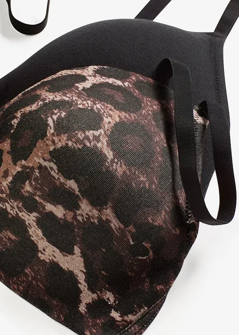 BH utan bygel och med formpressade kupor, med bomull (2-pack), bonprix