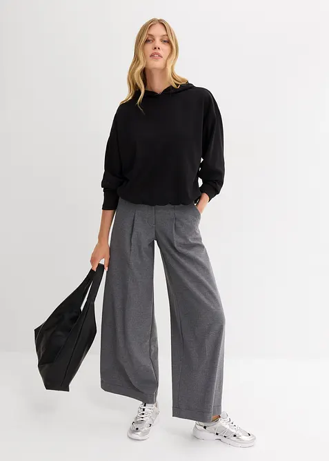 Hoodie av lätt glansig viskosmix, bonprix