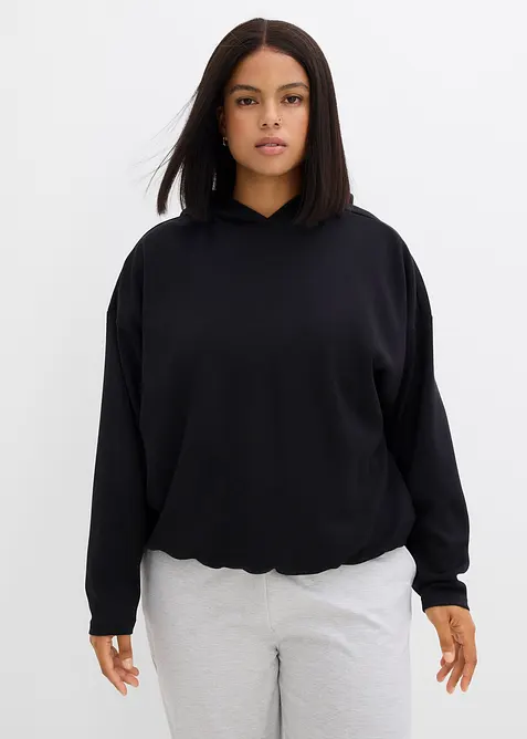 Hoodie av lätt glansig viskosmix, bonprix