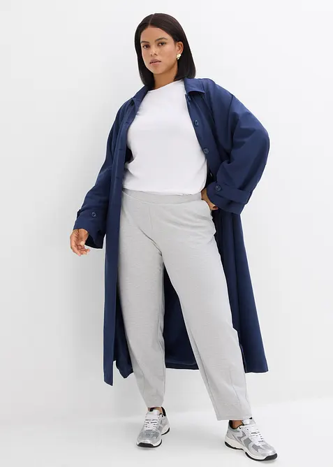 Byxor i barrel-modell av lätt glansig viskosmix, bonprix