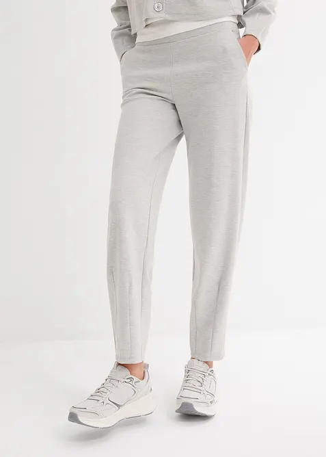 Byxor i barrel-modell av lätt glansig viskosmix, bonprix