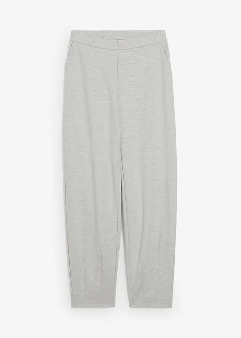 Byxor i barrel-modell av lätt glansig viskosmix, bonprix