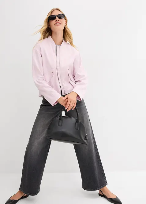 Blusjacka av glansig, mjuk viskosmix, bonprix