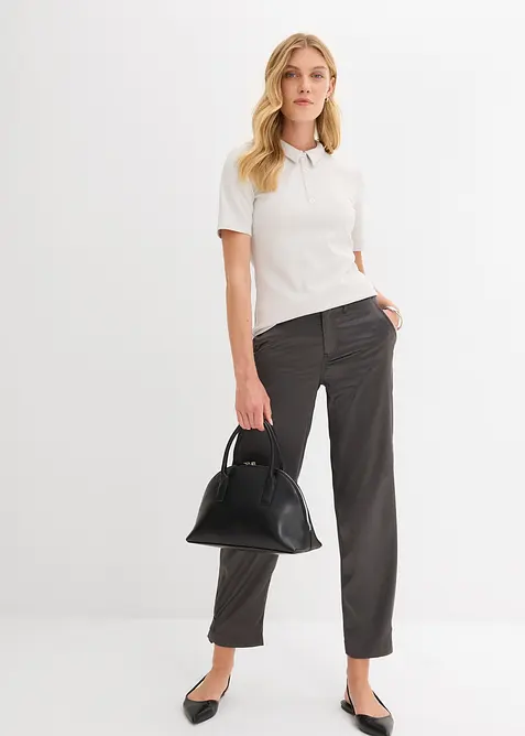 Byxa i barrel-modell av satin med mjukt fall, bonprix