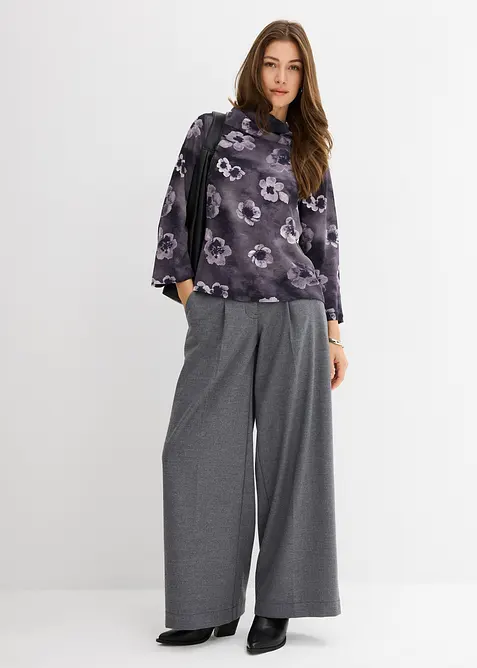 Blus i kräppat material med struktur, bonprix