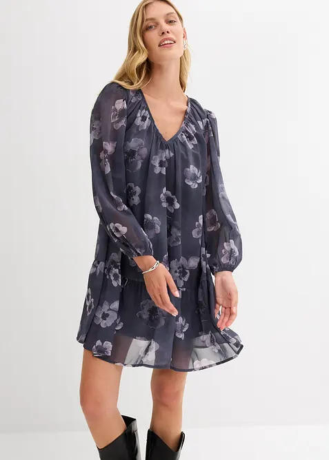 Chiffongklänning i kort modell, bonprix