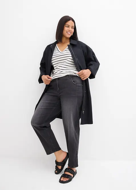 Barrel Jeans Mid Waist, bonprix