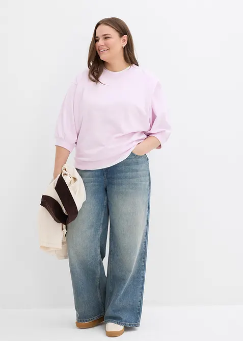 Oversized sweatshirt av bomull, bonprix
