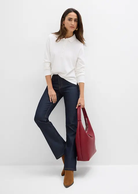 Pikétröja av tjock ekologisk bomull, bonprix