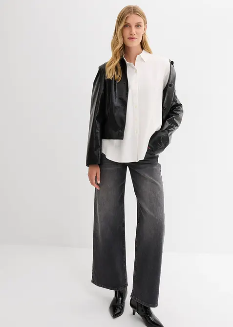 Skjortblus av mjuk viskos, bonprix