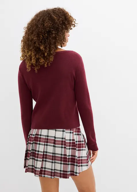 Finstickad cardigan i kort modell, bonprix