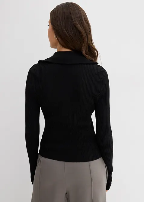 Ribbstickad topp av mjuk viskosmix, bonprix