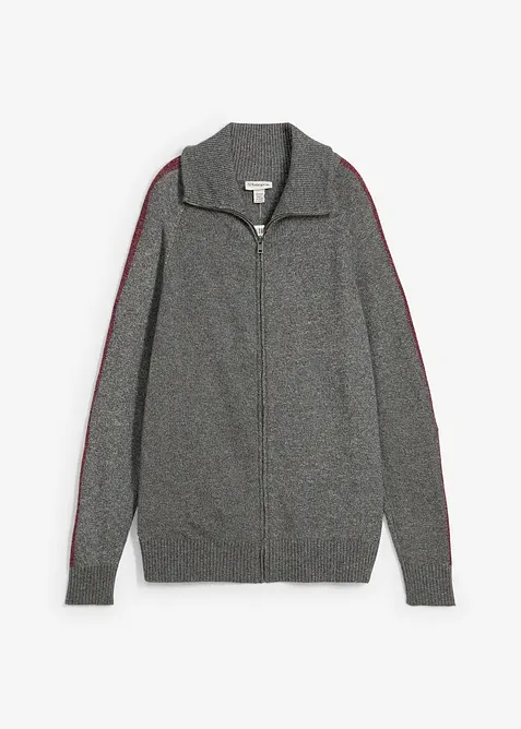 Stickad kofta av mjuk yllemix, bonprix