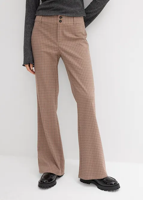 Byxa med flare och  hög midja, bonprix