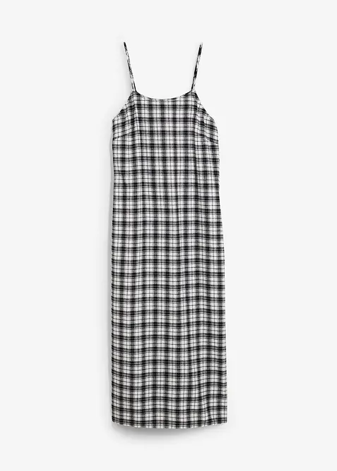 Flanellklänning med axelband, av bomull, bonprix