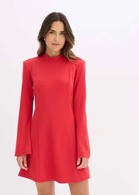 Miniklänning med lätt utställd kjoldel och trumpetärmar, bonprix