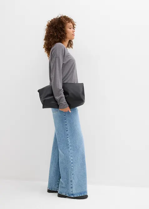 Linne och l&aring;ng&auml;rmad topp av jersey (2 delar), bonprix