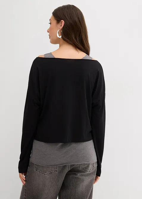 Linne och långärmad topp av jersey (2 delar), bonprix