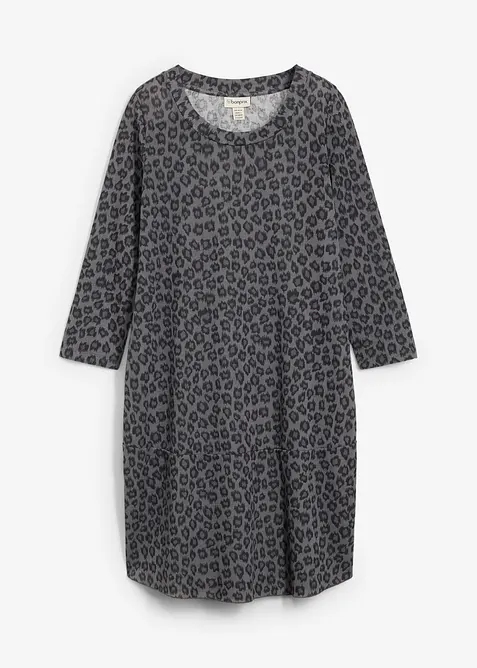 Kort trikåklänning med stickad effekt, bonprix