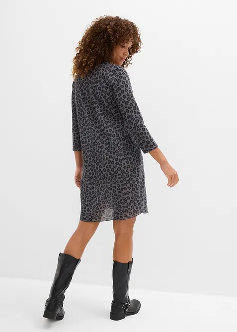 Kort trikåklänning med stickad effekt, bonprix