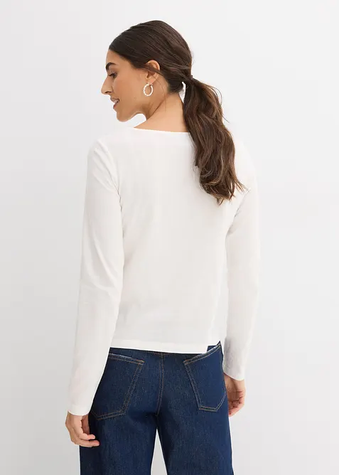 Långärmad topp av bomull, bonprix