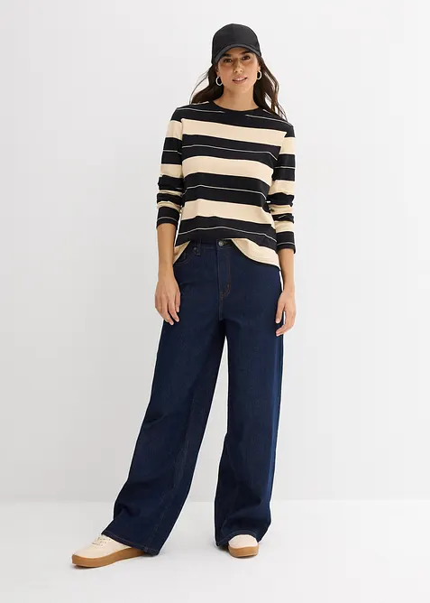 L&aring;ng&auml;rmad topp av kraftig bomull, bonprix