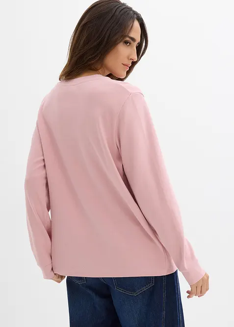 Långärmad topp i ren ekologisk bomull, bonprix